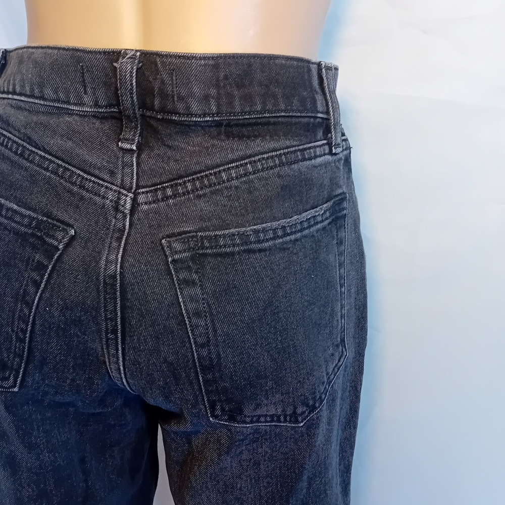 Abercrombie & Fitch Women's 90s Straight Jeans Ultra High Rise Black Wash 27/4R - Picture 12 of 16